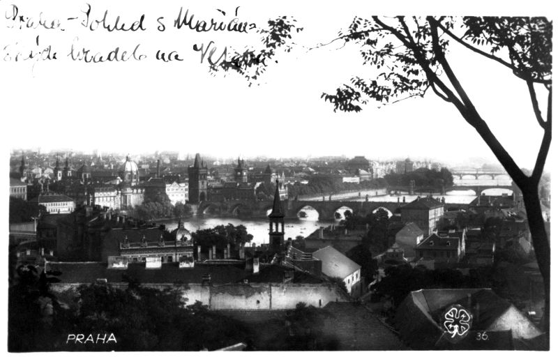 Czechoslovakia-Prague-city-bridge-photo-postcard