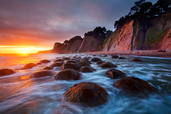 Sunset at Bowling Ball Beach, Point Arena, California