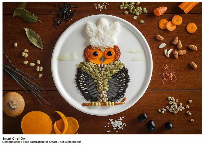 Smart-Chef-Owl-Food-Art