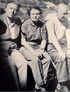 c. 1956, André Breton, Toyen and Benjamin Péret.