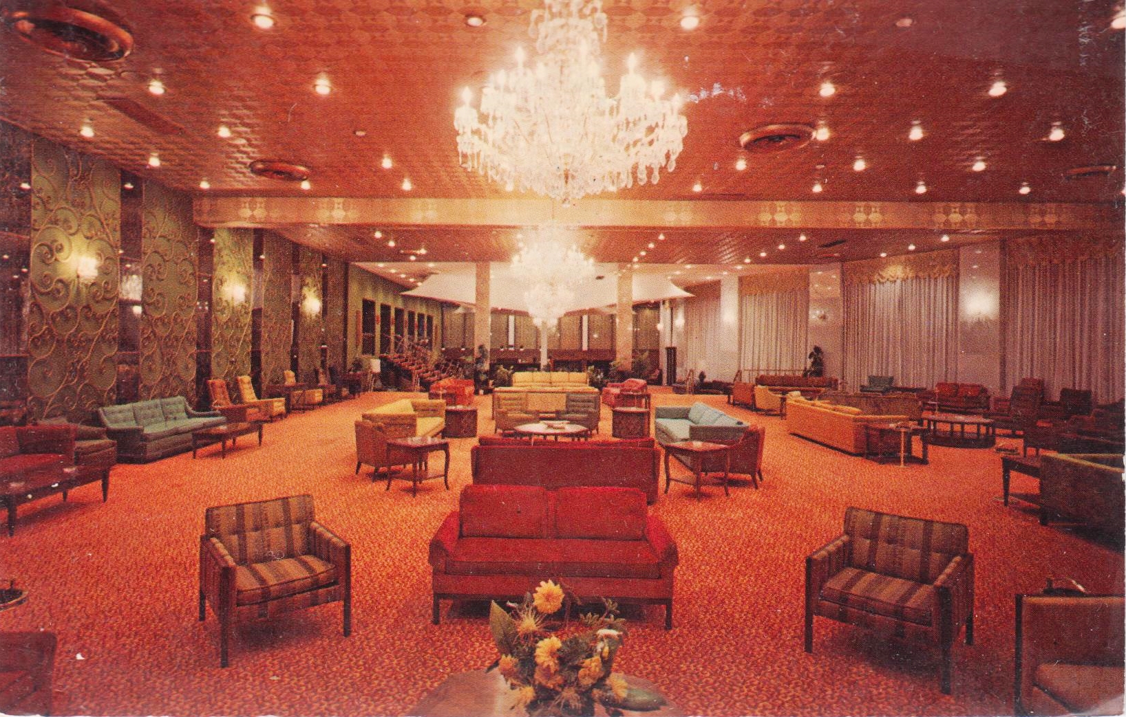 Lobby at Mount Airy Lodge in 1968-1969.