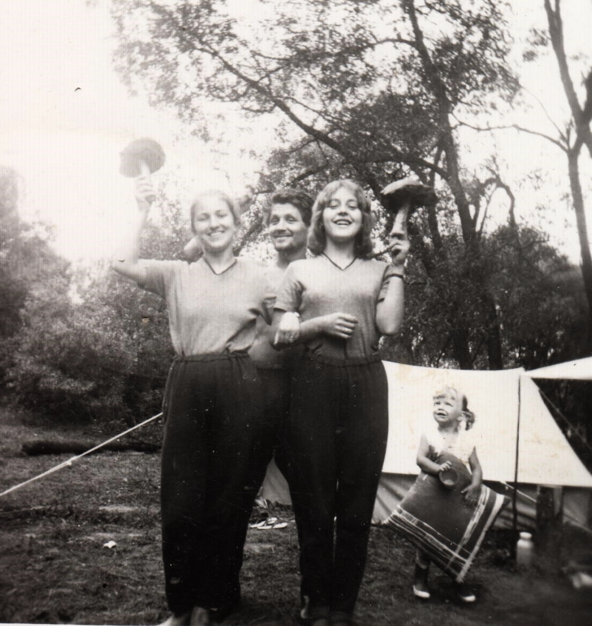Anna, Milan, Helen and Kytka all show off their mushrooms.