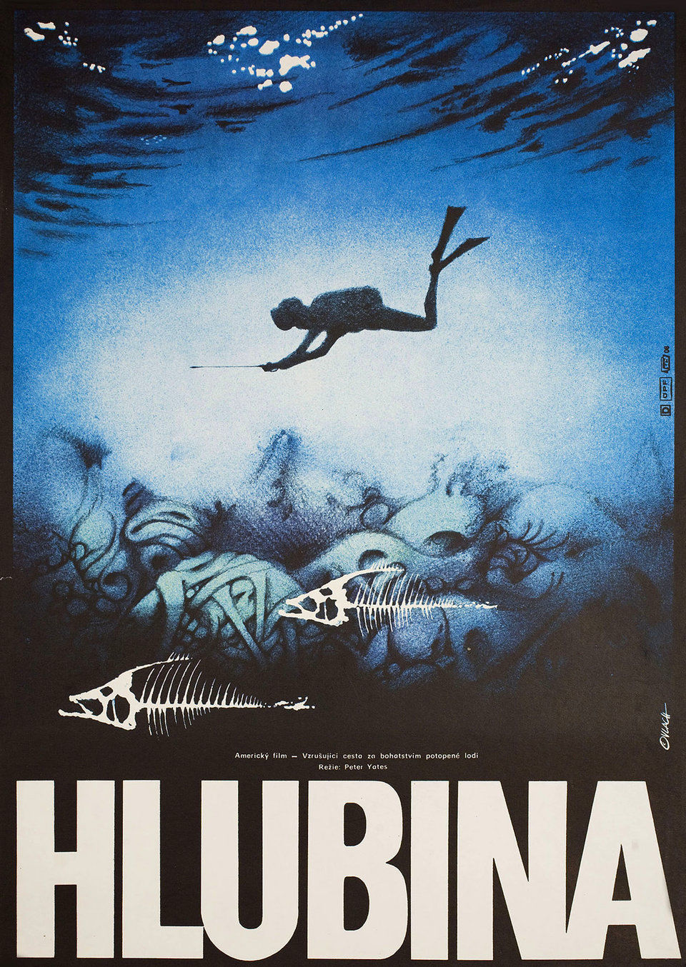 The Deep 1977 Original Czech Republic Movie Poster