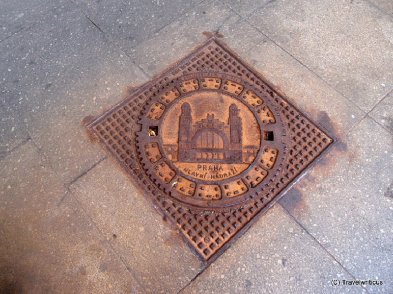 Source: Travelwrtitcus. Manhole cover at Prague main railway station