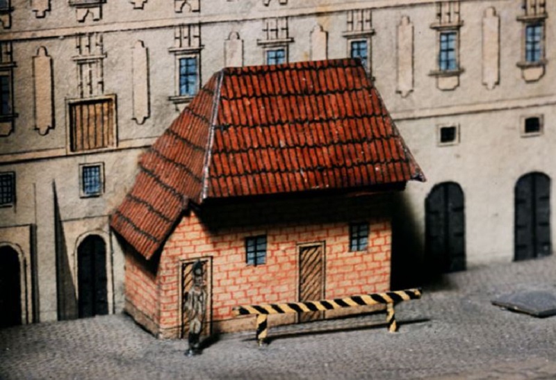 Detail of the model. The Old Town. A soldier on guard in Havelská Street. Photo: Miroslav Fokt.