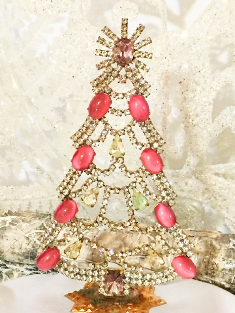 Vintage Czech Crystal & Rhinestone Christmas Trees