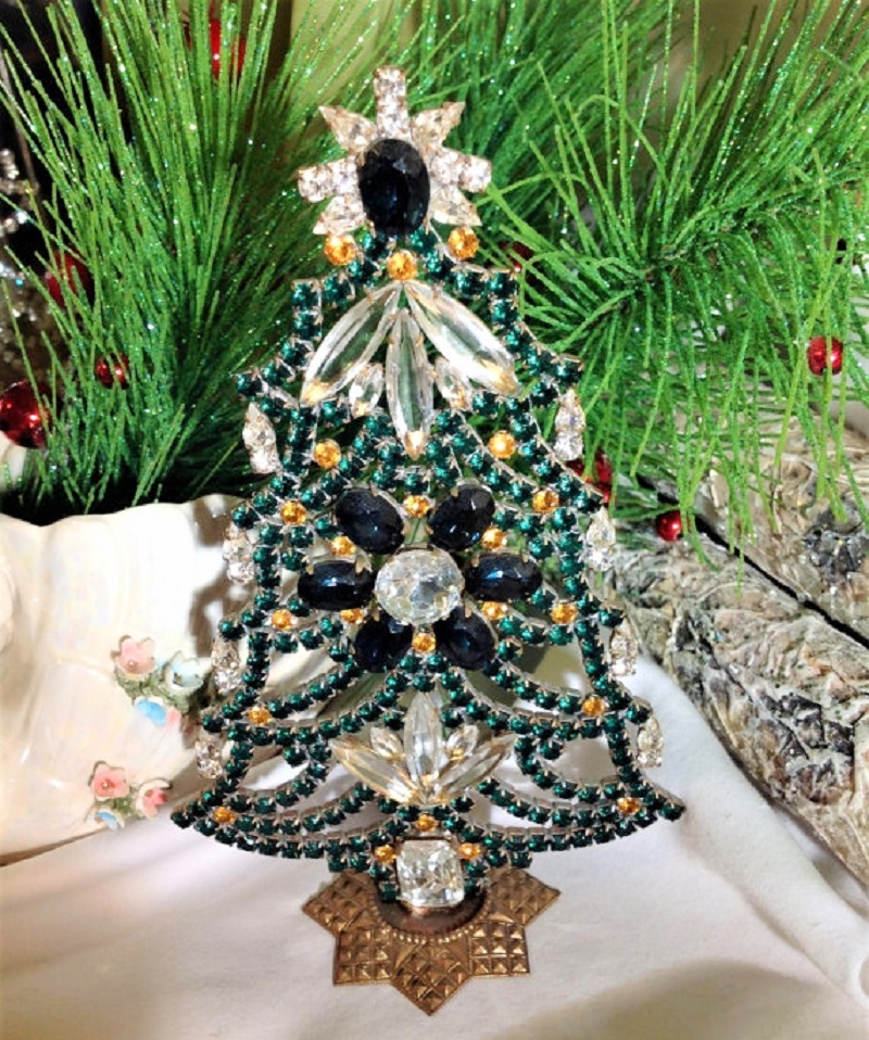 vintage czech crystal rhinestone christmas trees czech rhinestone christmas trees