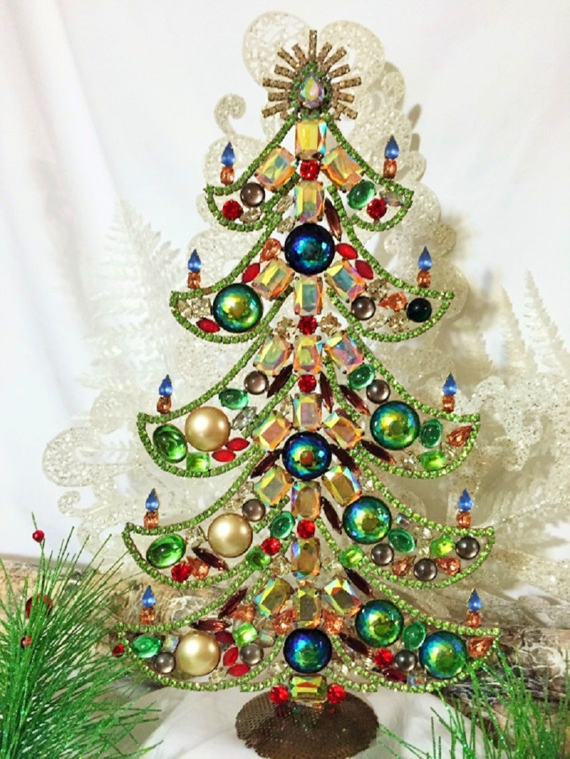 vintage czech crystal rhinestone christmas trees czech rhinestone christmas trees