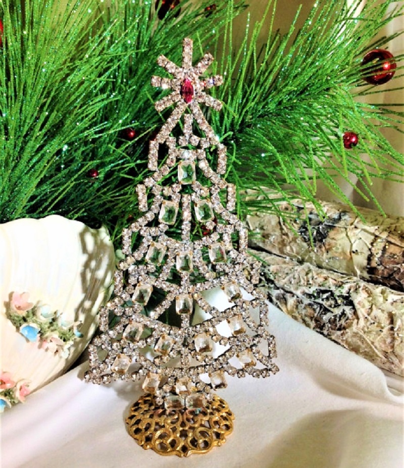 vintage czech crystal rhinestone christmas trees czech rhinestone christmas trees