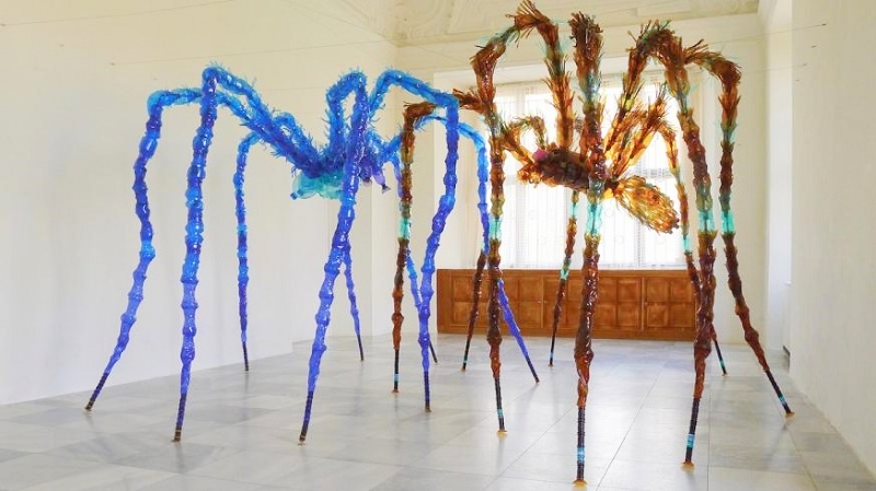 wonderful recycled bottle sculptures