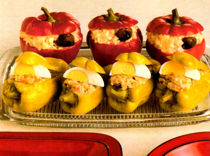 Peppers-Stuffed-with-Rice-and-Mushrooms-and-Peppers-Stuffed-with-Potato-Salad-and-Mushrooms