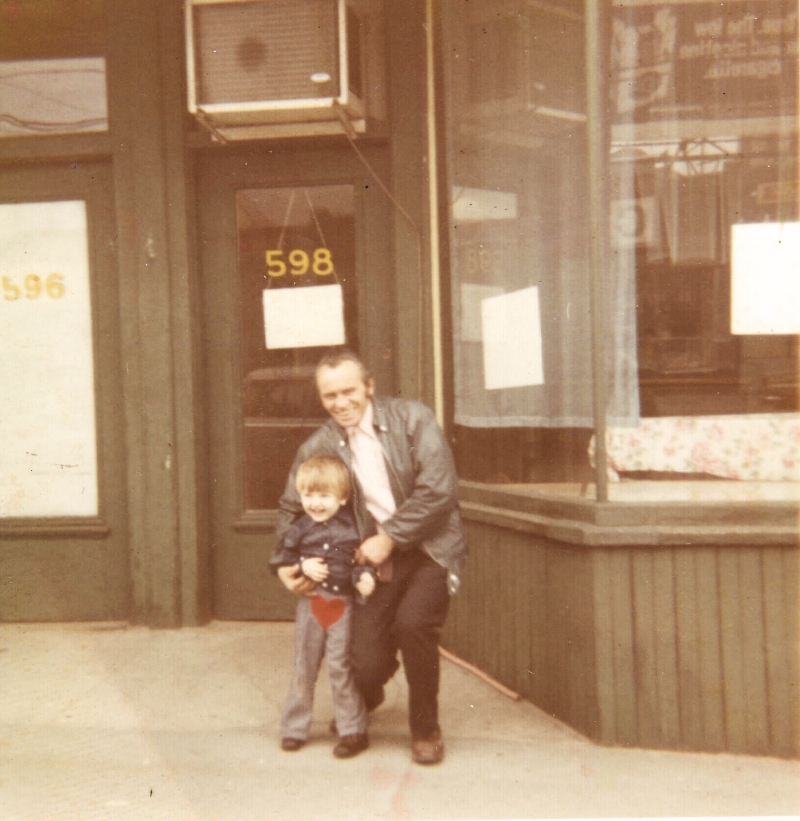 Gus Hodza in front of his bakery.