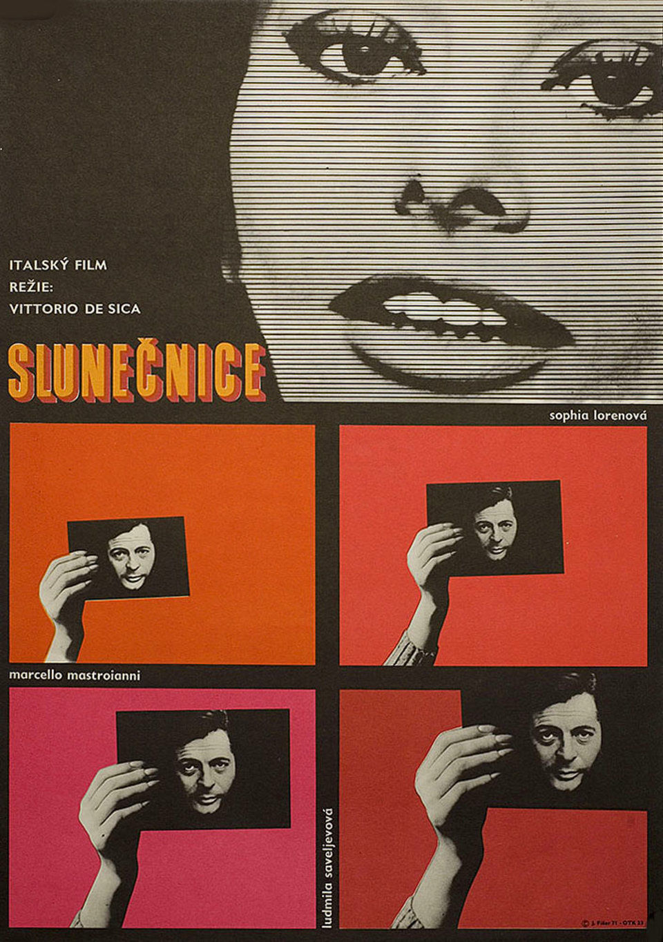 Sunflower 1971 Original Czech Republic Movie Poster