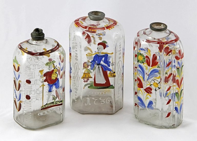 Bohemian Enameled Glass 1700s to 1800s Czech Glass