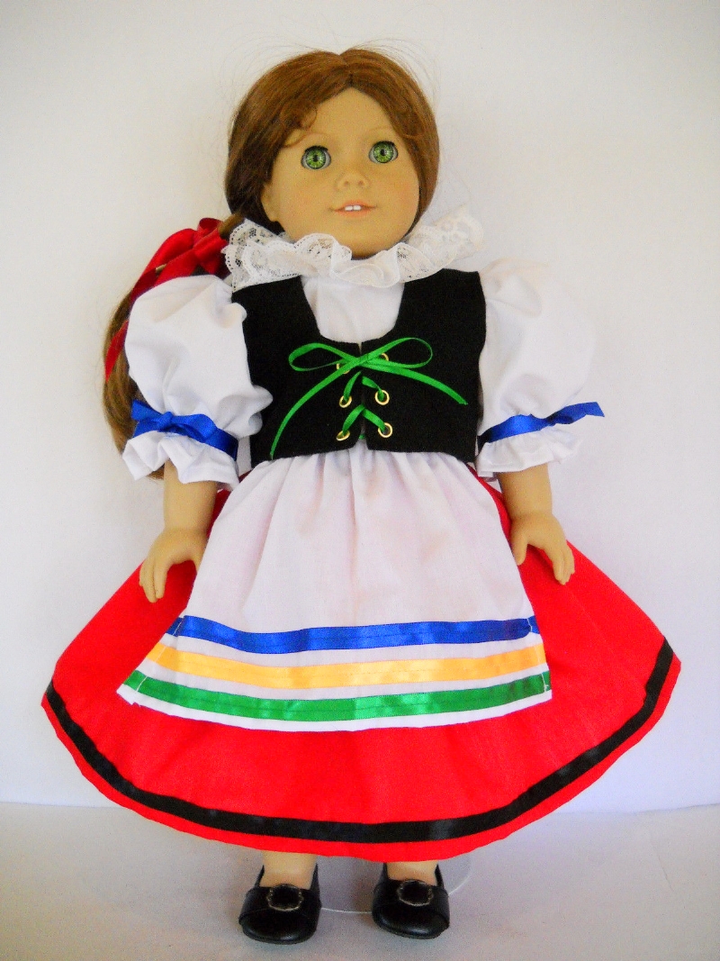 A modern day American Girl brand vision of a traditional Czech dress.