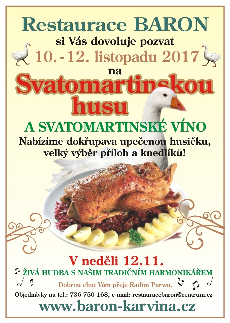 Celebration of Martinmas and the Czech Goose Dinner