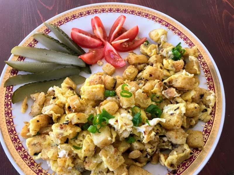 Czech Dumplings and Scrambled Eggs