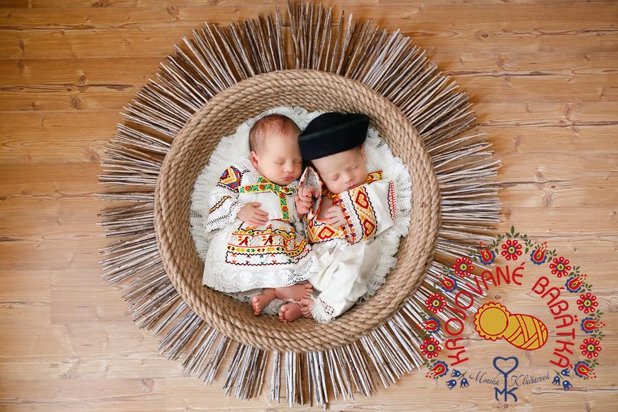 Sweet Sleeping Babies Clad in Slovak Kroje