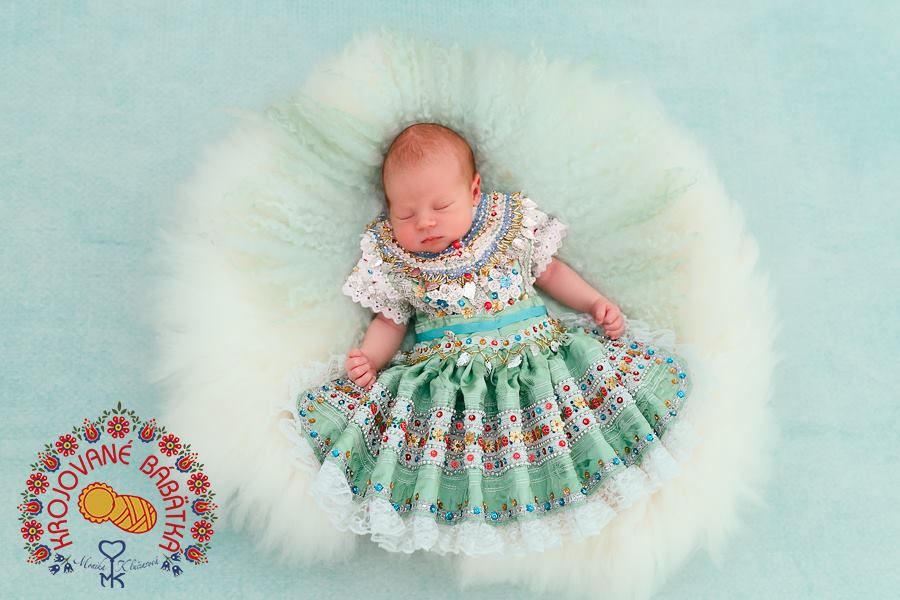 Sweet Sleeping Babies Clad in Slovak Kroje