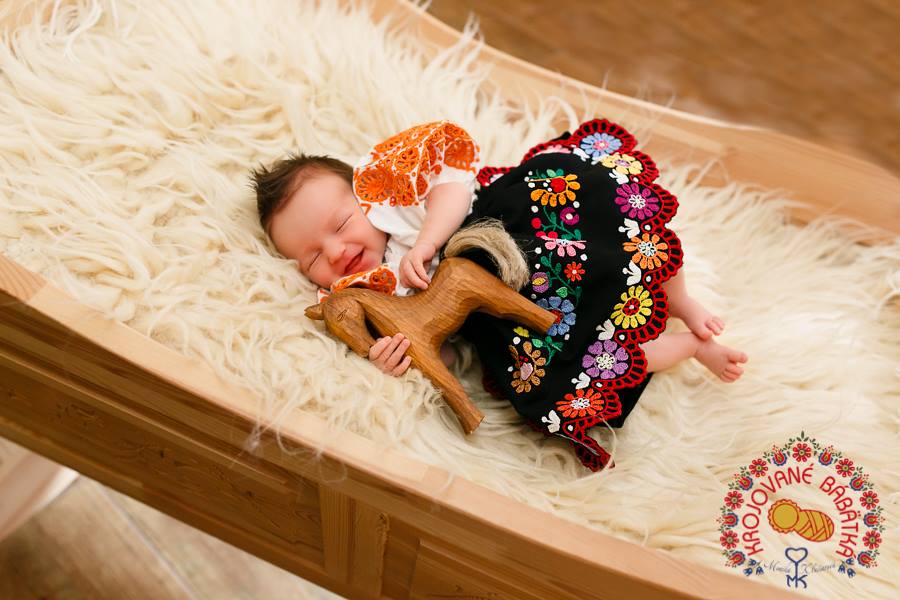 Sweet Sleeping Babies Clad in Slovak Kroje