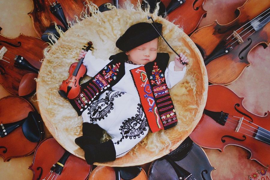 Sweet Sleeping Babies Clad in Slovak Kroje