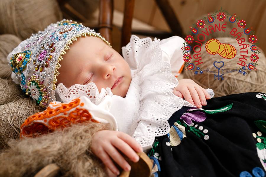 Sweet Sleeping Babies Clad in Slovak Kroje