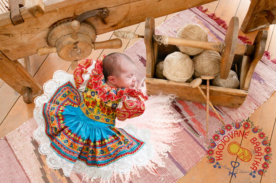 Sweet Sleeping Babies Clad in Slovak Kroje