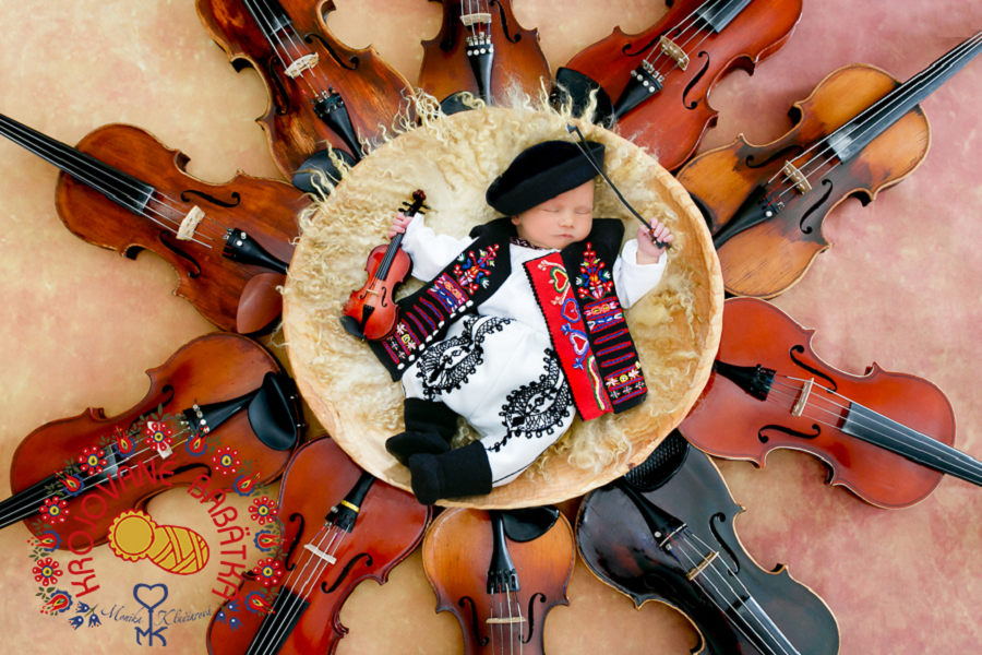 Sweet Sleeping Babies Clad in Slovak Kroje