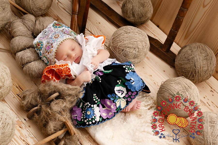 Sweet Sleeping Babies Clad in Slovak Kroje