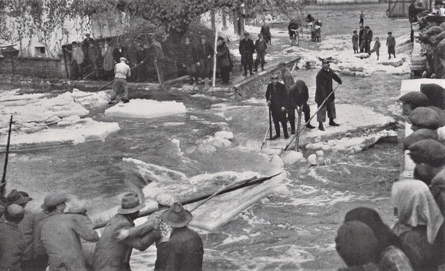 WHEN TORRENTS FROM THE TATRAS ARE CHOKED WITH FLOATING ICE, ITS JAMS FLOOD VILLAGES AND HALT TRAINS.