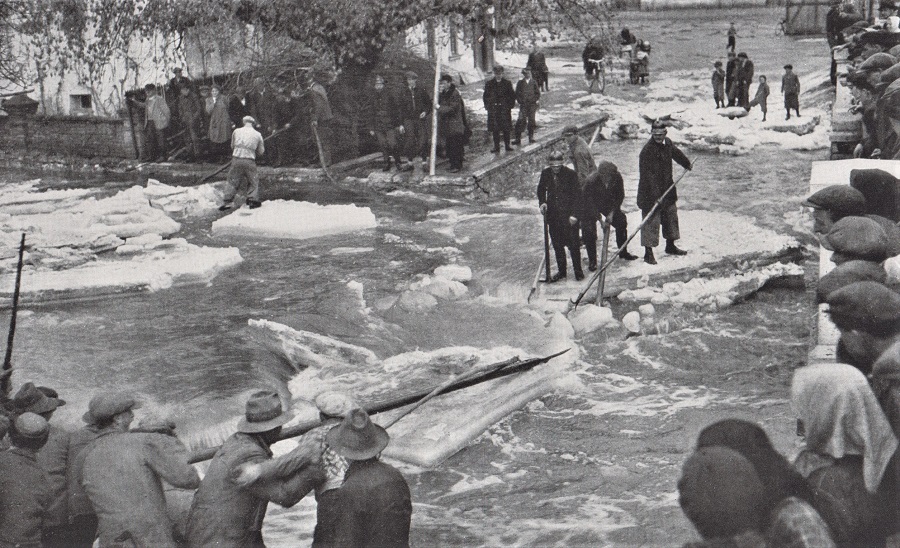 WHEN TORRENTS FROM THE TATRAS ARE CHOKED WITH FLOATING ICE, ITS JAMS FLOOD VILLAGES AND HALT TRAINS. 