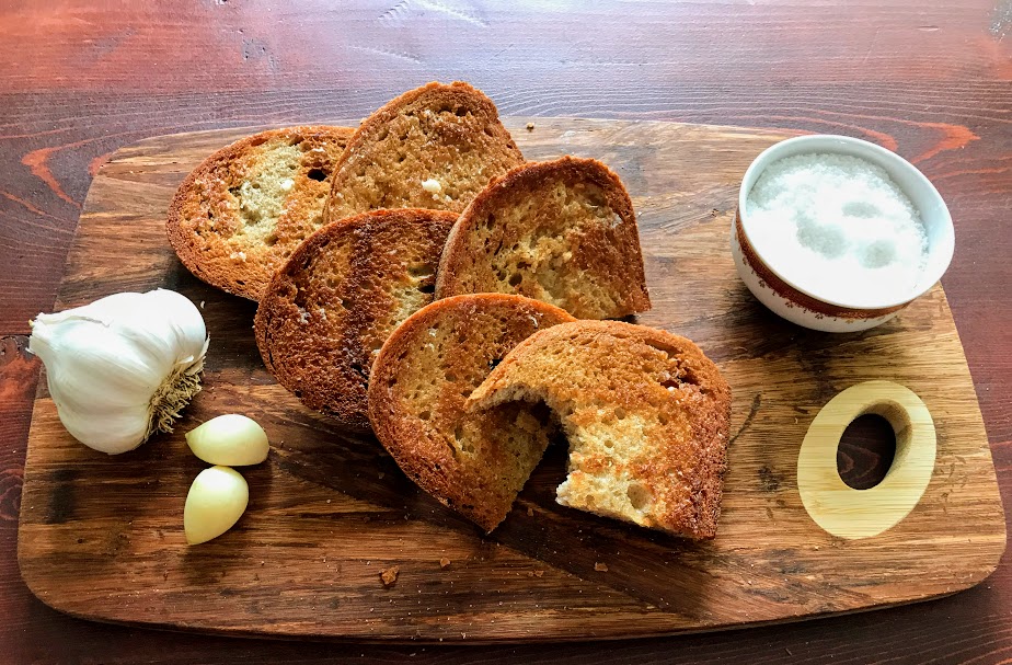 Topinky or Czech Fried Bread with Garlic