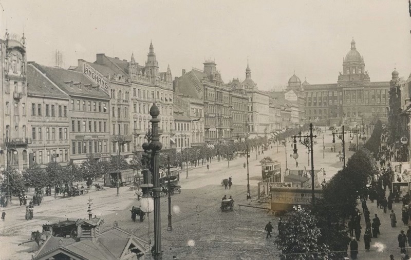 Trams on Wenceslas Square