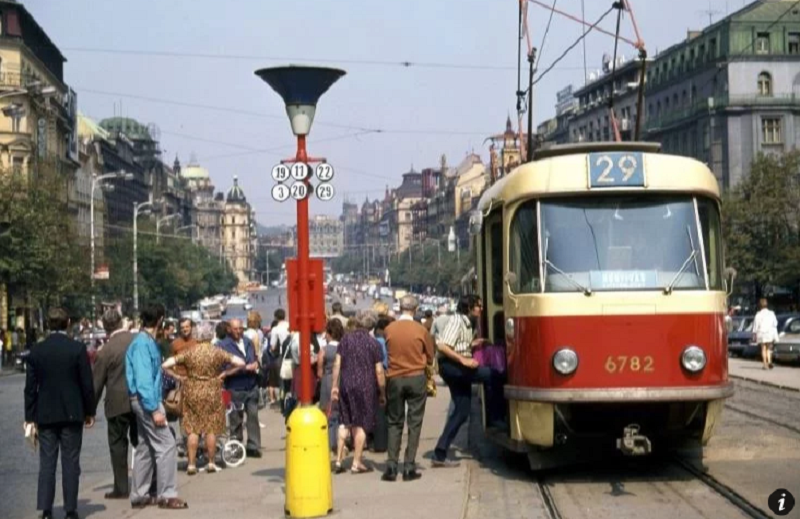 Trams on Wenceslas Square