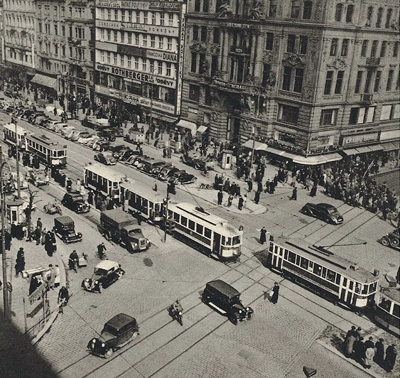 Trams on Wenceslas Square