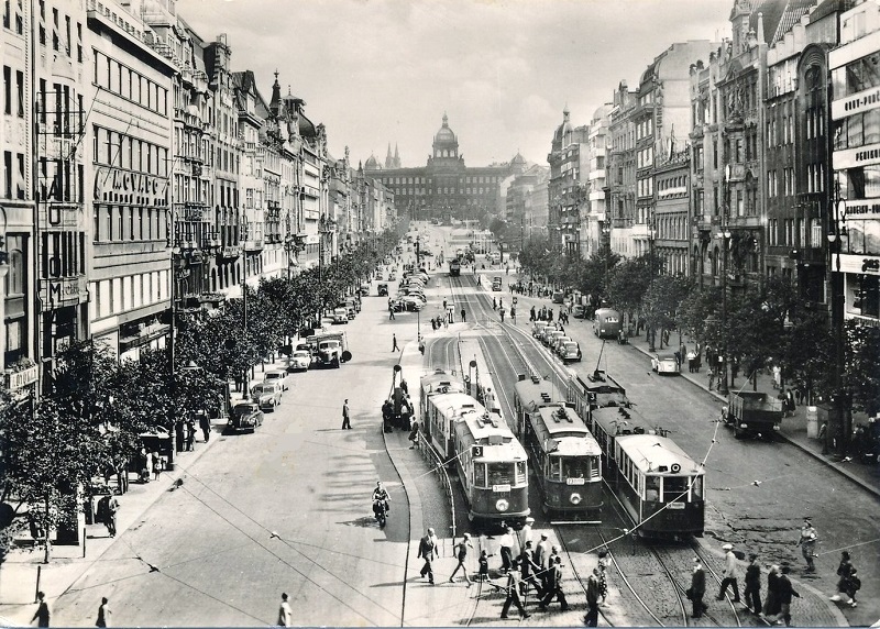 Trams on Wenceslas Square