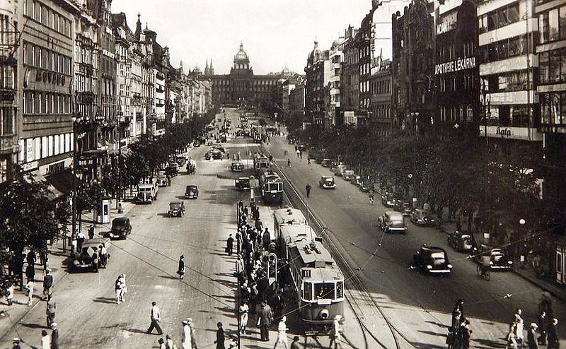 Trams on Wenceslas Square