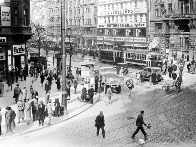 Trams on Wenceslas Square