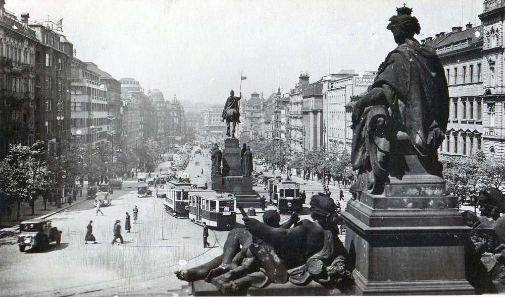 Trams on Wenceslas Square