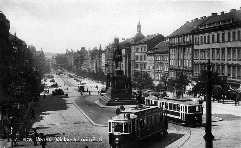 Trams on Wenceslas Square