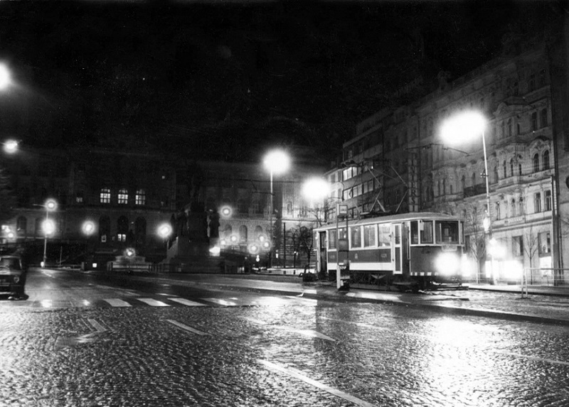 Trams on Wenceslas Square