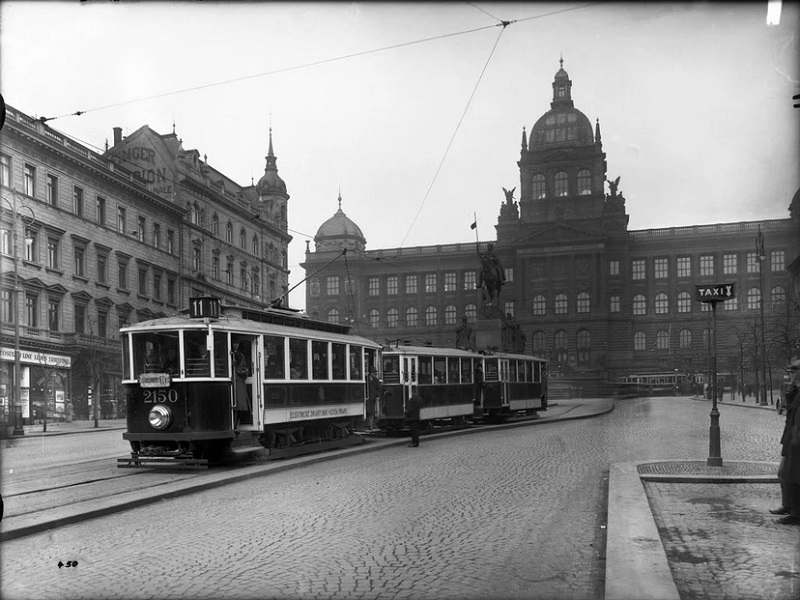 Trams on Wenceslas Square