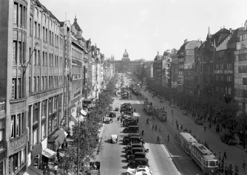 Trams on Wenceslas Square