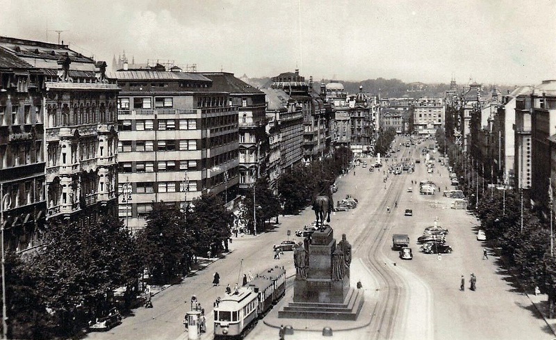 Trams on Wenceslas Square