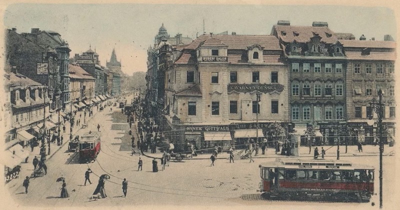 Trams on Wenceslas Square