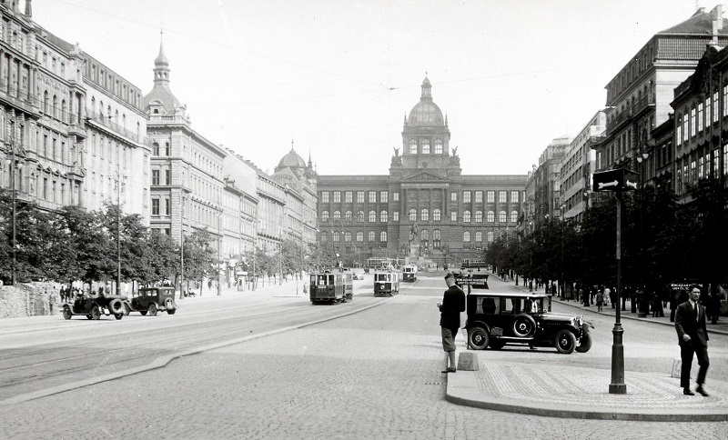 Trams on Wenceslas Square