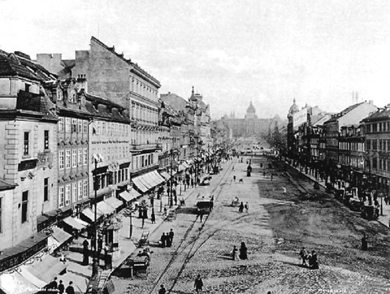 Trams on Wenceslas Square