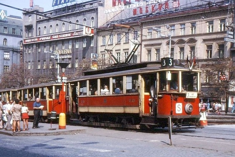 Trams on Wenceslas Square