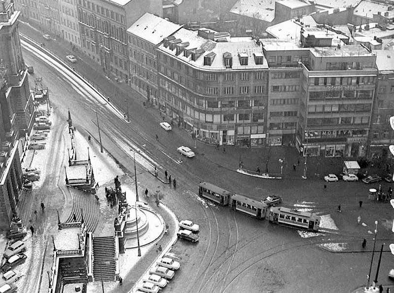 Trams on Wenceslas Square