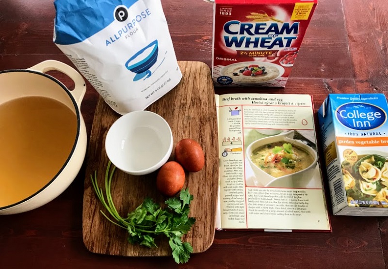 Broth with Egg Drop Dumplings